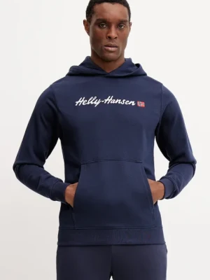 Helly Hansen bluza męska kolor granatowy z kapturem z aplikacją