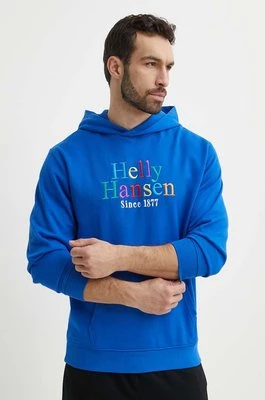 Helly Hansen bluza męska kolor niebieski z kapturem z aplikacją 53924