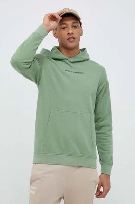 Helly Hansen bluza męska kolor zielony z kapturem z aplikacją 53924-699