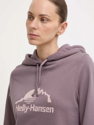 Helly Hansen bluza NORD GRAPHIC damska kolor fioletowy z kapturem 62981