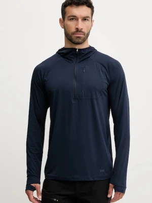 Helly Hansen bluza outdoorowa SHINE SOLEN męska kolor granatowy z kapturem gładka 49571