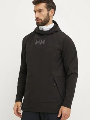 Helly Hansen bluza sportowa ULLR D Shield kolor czarny z kapturem z nadrukiem 65979