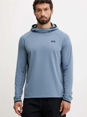 Helly Hansen bluza sportowa Versalite Fleece kolor niebieski z kapturem gładka 49551