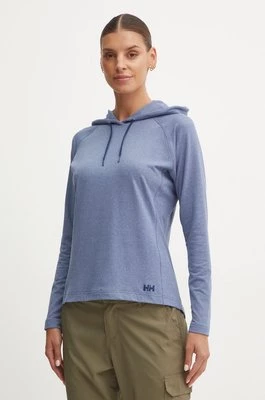 Helly Hansen bluza VERGLAS LIGHT damska kolor niebieski z kapturem melanżowa 62964