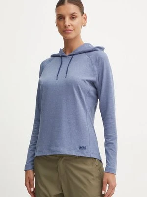 Helly Hansen bluza VERGLAS LIGHT damska kolor niebieski z kapturem melanżowa 62964