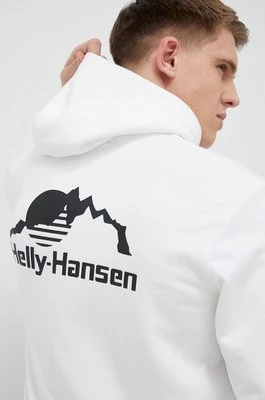 Helly Hansen bluza YU HOODIE 2.0 męska kolor biały z kapturem gładka 53582