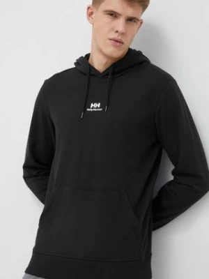 Helly Hansen bluza YU HOODIE 2.0 męska kolor czarny z kapturem gładka 53582