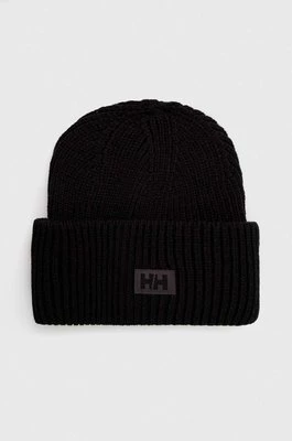 Helly Hansen czapka HH RIB BEANIE kolor czarny z grubej dzianiny 54020