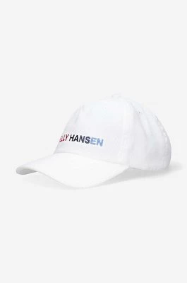 Helly Hansen czapka z daszkiem sztruksowa Graphic Cap kolor biały z aplikacją 48146-11