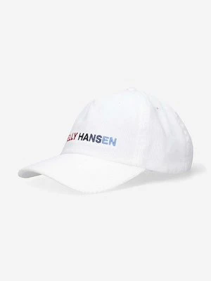 Helly Hansen czapka z daszkiem sztruksowa Graphic Cap kolor biały z aplikacją 48146-11