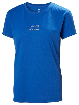 Helly Hansen Koszulka funkcyjna "Skog Graphic Tee" w kolorze niebieskim rozmiar: L