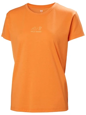Helly Hansen Koszulka funkcyjna "Skog Graphic Tee" w kolorze pomarańczowym rozmiar: M