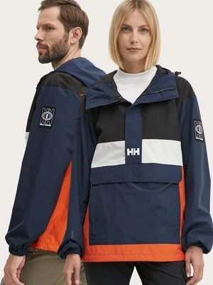 Helly Hansen kurtka przeciwdeszczowa kolor granatowy przejściowa oversize