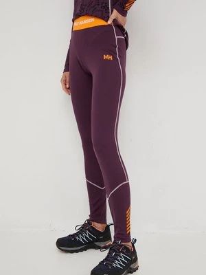 Helly Hansen legginsy damskie kolor fioletowy gładkie