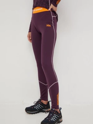 Helly Hansen legginsy damskie kolor fioletowy gładkie