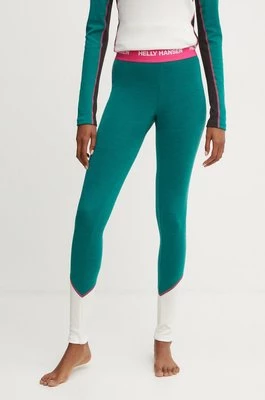 Helly Hansen legginsy funkcyjne Lifa Merino Midweight kolor zielony