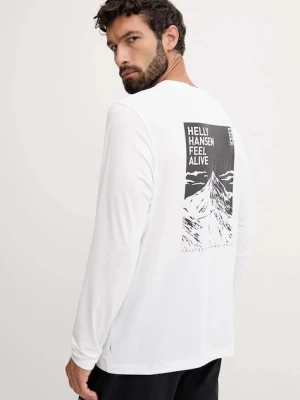 Helly Hansen longsleeve sportowy SKOG kolor biały z nadrukiem 63407