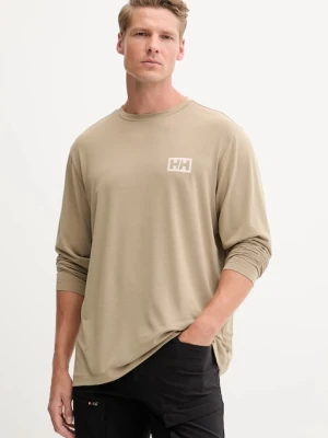 Helly Hansen longsleeve sportowy SKOG kolor zielony z nadrukiem 63407