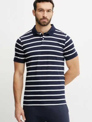Helly Hansen polo bawełniane NEWPORT POLO męski kolor granatowy wzorzysty 34412