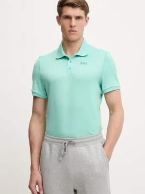 Helly Hansen polo męski kolor turkusowy z nadrukiem