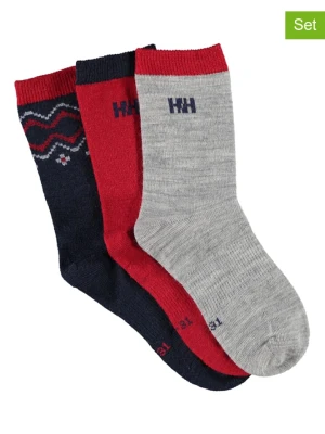 Helly Hansen Skarpety funkcyjne (3 pary) w kolorze granatowo-czerwono-szarym rozmiar: 32-35