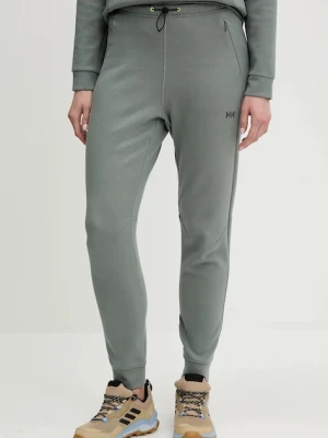Helly Hansen spodnie dresowe HP TECH damskie kolor zielony gładkie 34492