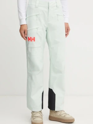 Helly Hansen spodnie narciarskie POWDERQUEEN kolor zielony 65925