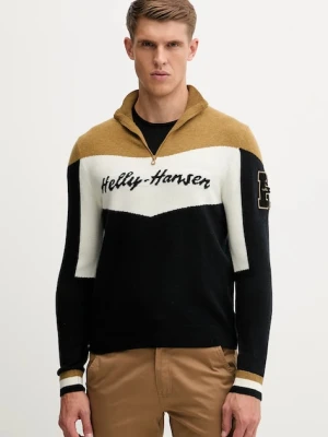 Helly Hansen sweter Apres męski kolor czarny z półgolfem 66025