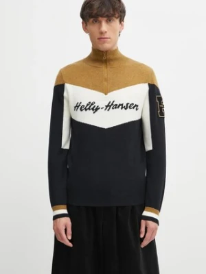 Helly Hansen sweter Apres męski kolor czarny z półgolfem 66025