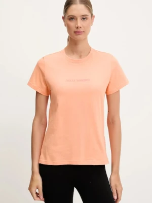 Helly Hansen t-shirt bawełniany CORE damski kolor pomarańczowy 54591