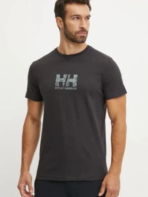 Helly Hansen t-shirt bawełniany CORE GRAPHIC męski kolor czarny wzorzysty 53936