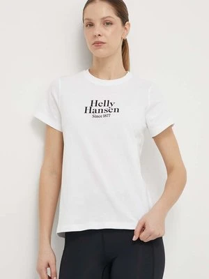 Helly Hansen t-shirt bawełniany damski kolor biały