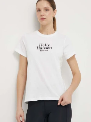 Helly Hansen t-shirt bawełniany damski kolor biały