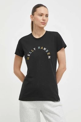 Helly Hansen t-shirt bawełniany damski kolor czarny
