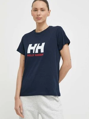 Helly Hansen t-shirt bawełniany damski kolor granatowy