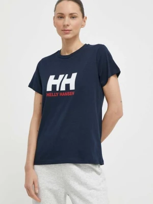 Zdjęcie produktu Helly Hansen t-shirt bawełniany damski kolor granatowy