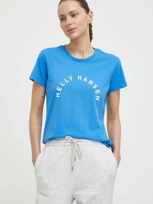 Helly Hansen t-shirt bawełniany damski kolor niebieski