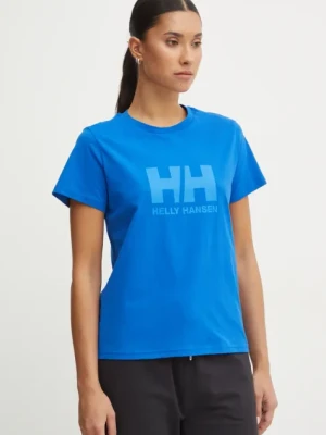 Helly Hansen t-shirt bawełniany damski kolor niebieski