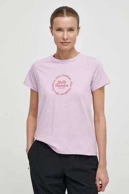Helly Hansen t-shirt bawełniany damski kolor różowy