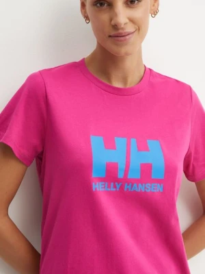 Helly Hansen t-shirt bawełniany damski kolor różowy