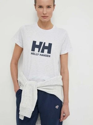 Helly Hansen t-shirt bawełniany damski kolor szary