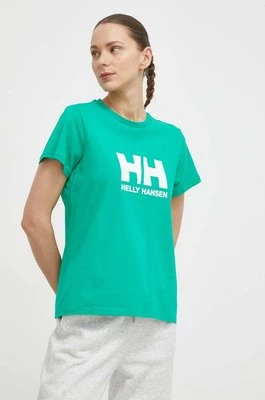 Helly Hansen t-shirt bawełniany damski kolor zielony