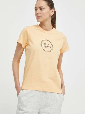 Helly Hansen t-shirt bawełniany damski kolor żółty