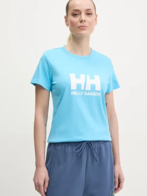 Helly Hansen t-shirt bawełniany HH LOGO damski kolor niebieski 54593