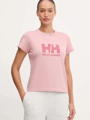 Helly Hansen t-shirt bawełniany HH LOGO damski kolor różowy 54593
