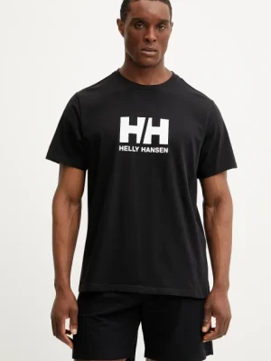 Zdjęcie produktu Helly Hansen t-shirt bawełniany HH LOGO męski kolor czarny z nadrukiem 54596