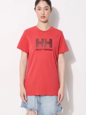 Helly Hansen t-shirt bawełniany kolor czerwony 34112-001