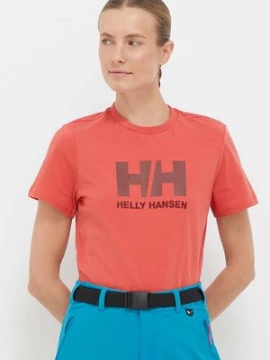 Helly Hansen t-shirt bawełniany kolor czerwony 34112-001