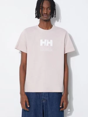 Helly Hansen t-shirt bawełniany kolor różowy wzorzysty