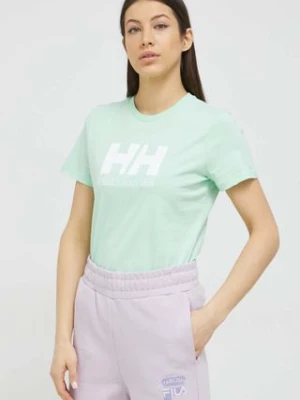 Helly Hansen t-shirt bawełniany kolor zielony 34112-001